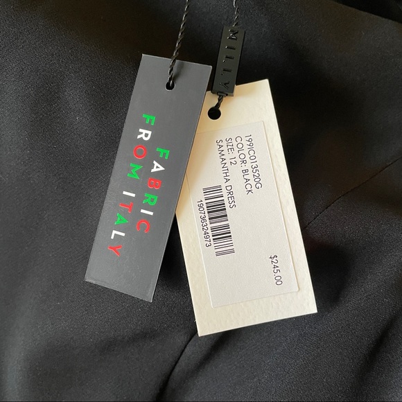Milly Minis Samantha Italian Cady Dress Black - Picture 3 of 3